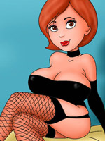 Cartoon chic helen rides and blows her husband cock to get cum shower on her face.