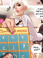 Amazing adult comics with hot chicks and their fat client in the cafe