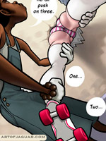 Hot ponytailed red school girl loves sexual adventures in cartoon porn
