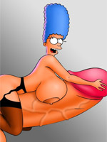 Marge using different sex toys to please her itching pussy.
