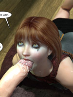 Boobilicious 3d redhead with plait gagging with a huge donkey