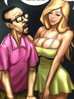Busty blonde making guys to undress when gambling