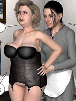 Busty 3d maid undressed in her owner cabinet and was fucked hard.