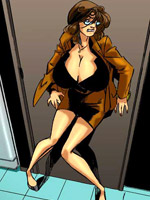 Boss gives to his toon secretary an expensive lingerie and she gets naked to wear it