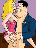 Nasty sex hungry toon american dad bangs his wife whenever he wants.