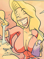 In dirty sex comics hot blonde wash an old guy in the bathtub