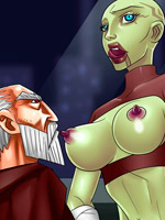 Horny obi-wan screws is boner into alien chick's cunt in the hottest porn toon