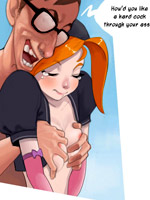 Stunning redhead cartoon chick gets undressed and gonna be fucked by her perverted driver.